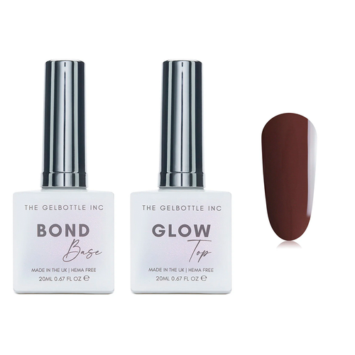 The GelBottle Inc - Gel Combo - Bond Base, Glow Top & Hema-Free Paint - Chocolate