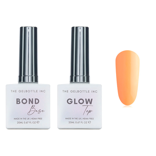 The GelBottle Inc - Gel Combo - Bond Base, Glow Top & Hema-Free Paint - Peach Daiquiri