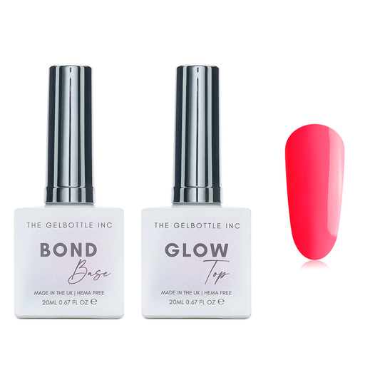 The GelBottle Inc - Gel Combo - Bond Base, Glow Top & Hema-Free Paint - Water Lily