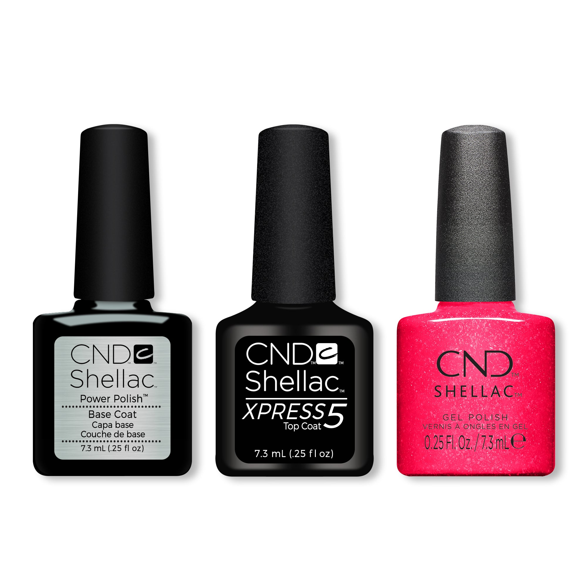 CND - Shellac Xpress5 Combo - Base, Top & Outrage-Yes (0.25 oz) – Sleek ...