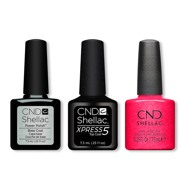 CND - Shellac Xpress5 Combo - Base, Top & Outrage-Yes (0.25 oz)