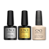 CND - Shellac Combo - Base, Top & Teal Textile