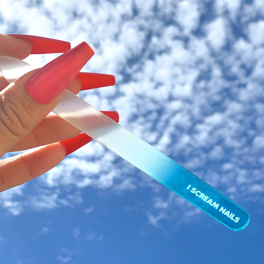 I Scream Nails - Glass Nail File - Blue Transparent – Sleek Nail