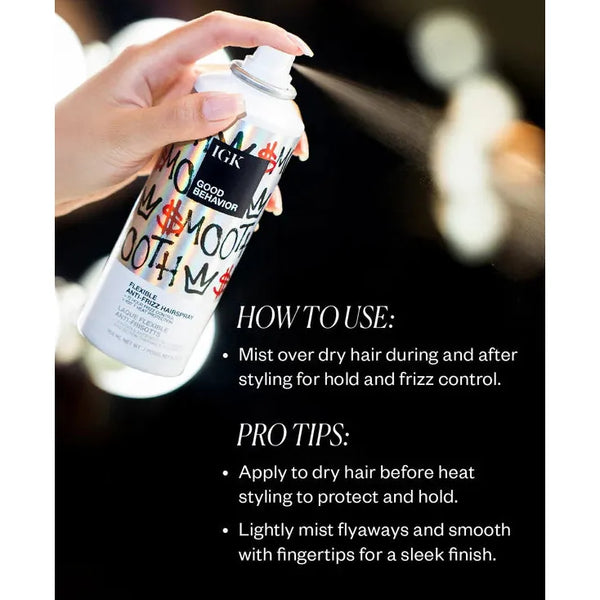 IGK - Good Behavior - Smooth Flexible Anti-Frizz Hairspray - 5.0 Oz