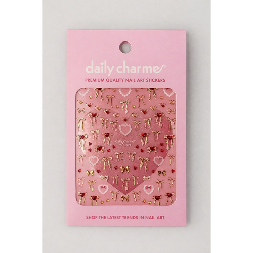 Daily Charme - Valentine Bejeweled Nail Art Sticker / Lovely Fairy Bows