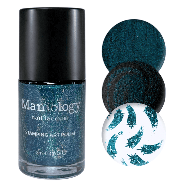 Maniology - Stamping Nail Polish - Night Sky (B579) - Dark Teal Holo Glitter