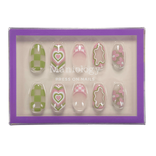 Maniology - Press On Nails - Flower Babe - Short Round