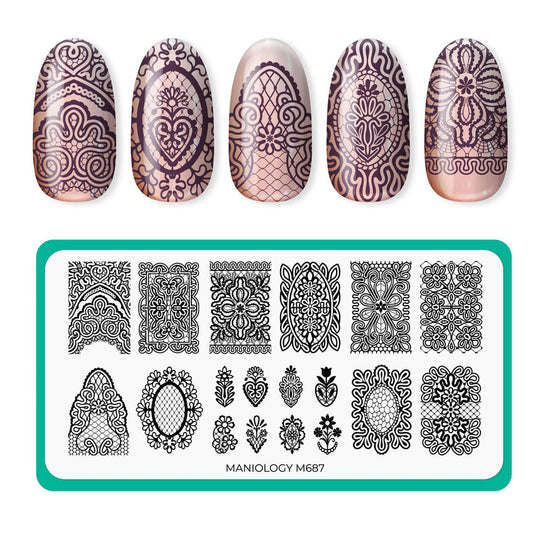 Maniology - Stamping Plate - Heritage Lace (M687)