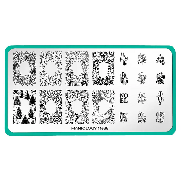 Maniology - Stamping Plate - Holiday Greetings - M636