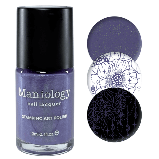 Maniology - Stamping Nail Polish - Jeweled Petals (B583) - Dark Purple Creme