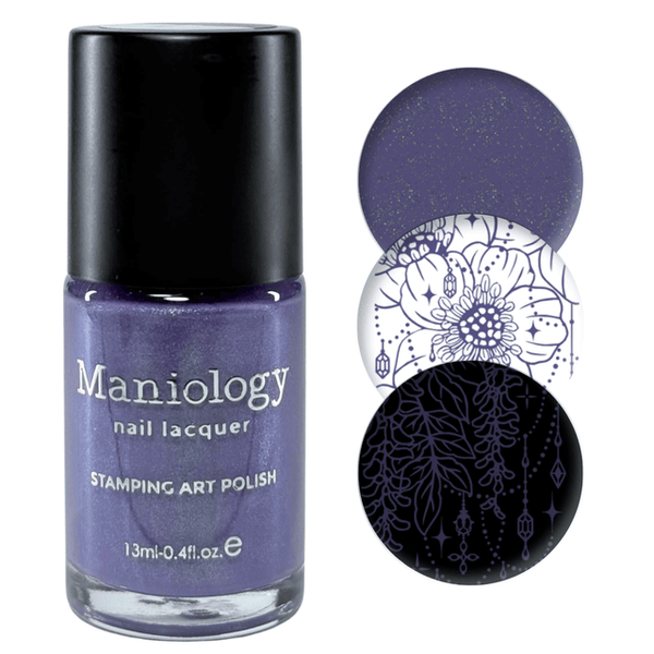 Maniology - Stamping Nail Polish - Jeweled Petals (B583) - Dark Purple Creme