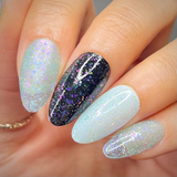 Maniology - Stamping Nail Polish - Morning Dew: First Light #P161 - Teal Flakies Jelly Nail Polish With Reflective Glitter