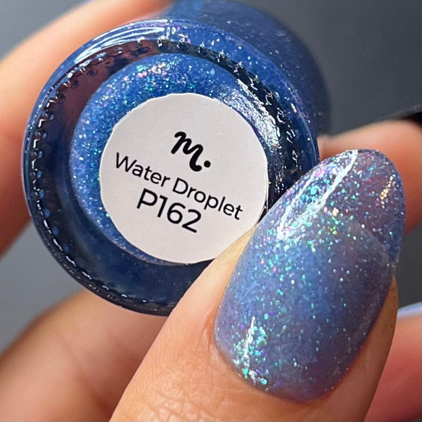 Maniology - Stamping Nail Polish - Morning Dew: Water Droplet - Blue Flakies Jelly Nail Polish With Reflective Glitter