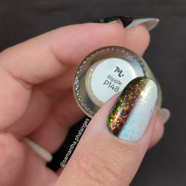 Maniology - Stamping Nail Polish - Ocean Crush: Ripple - Iridescent Orange/Gold Jelly Flakies