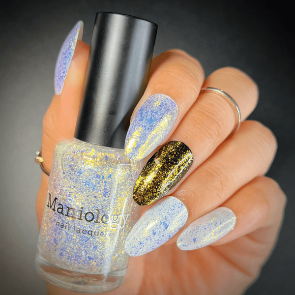 Maniology - Stamping Nail Polish - Ocean Crush: Sea Glass - Iridescent Gold/Silver Jelly Flakies