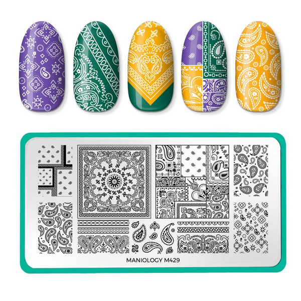 Maniology - Stamping Plate - Paisley Patchwork (M429)