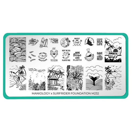 Maniology - Stamping Plate - Stamp For A Cause: Surfrider Foundation Oahu (M232)