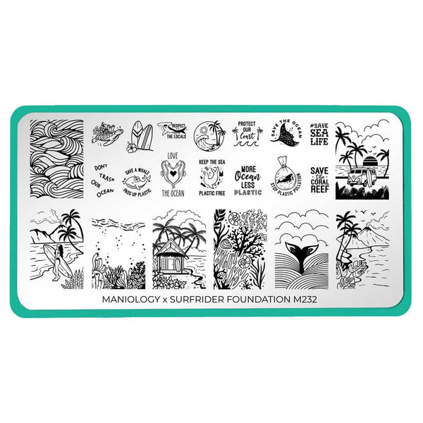 Maniology - Stamping Plate - Stamp For A Cause: Surfrider Foundation Oahu (M232)