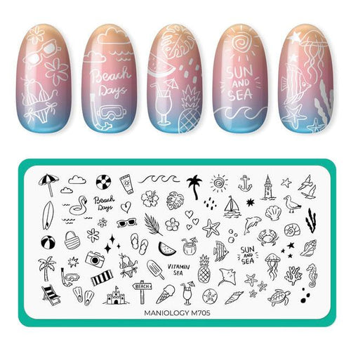 Maniology - Stamping Plate - Tan Lines & Sunshine (M705)