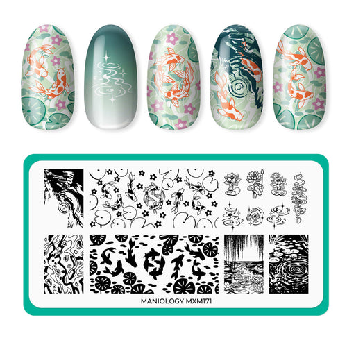 Maniology - Stamping Plate - Enchanted Waters: Lotus Mirror (MXM171)