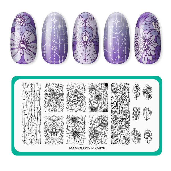 Maniology - Stamping Plate - Garden Gems: Diamond Dewdrop (Mxm176)