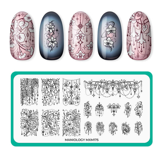 Maniology - Stamping Plate - Garden Gems: Gemstone Bouquet (Mxm175)