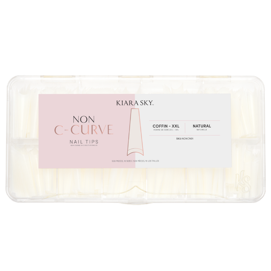Kiara Sky - Gelly Tips - Non C-Curve Nail Tips -Clear Coffin XXL