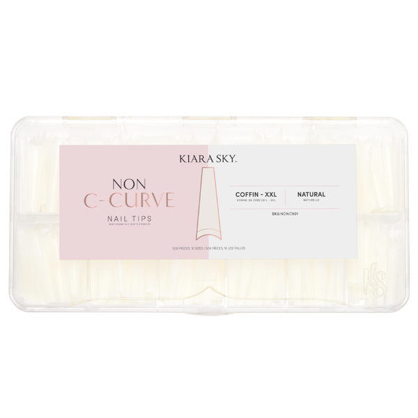 Kiara Sky - Gelly Tips - Non C-Curve Nail Tips -Clear Coffin XXL