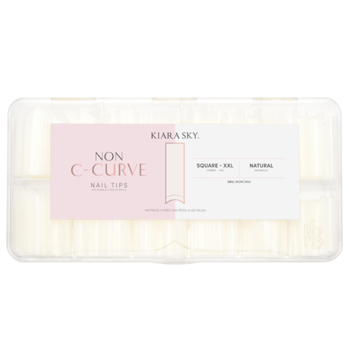 Kiara Sky - Gelly Tips - Non C-Curve Nail Tips -Natural Square XXL