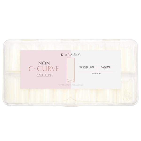 Kiara Sky - Gelly Tips - Non C-Curve Nail Tips -Natural Square XXL