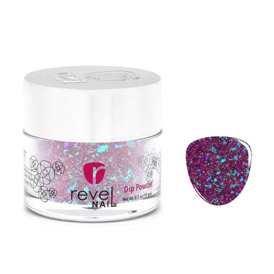 Revel Nail - Dip Powder Seduce Purple Flake 0.5 oz - #D630.5