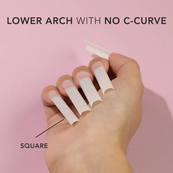 Kiara Sky - Gelly Tips - Non C-Curve Nail Tips -Natural Square XXL