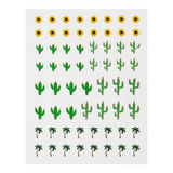 ella+mila -  Nail Art Decal - Take me to the Desert - Cactus + Palm Tree + Sunflower