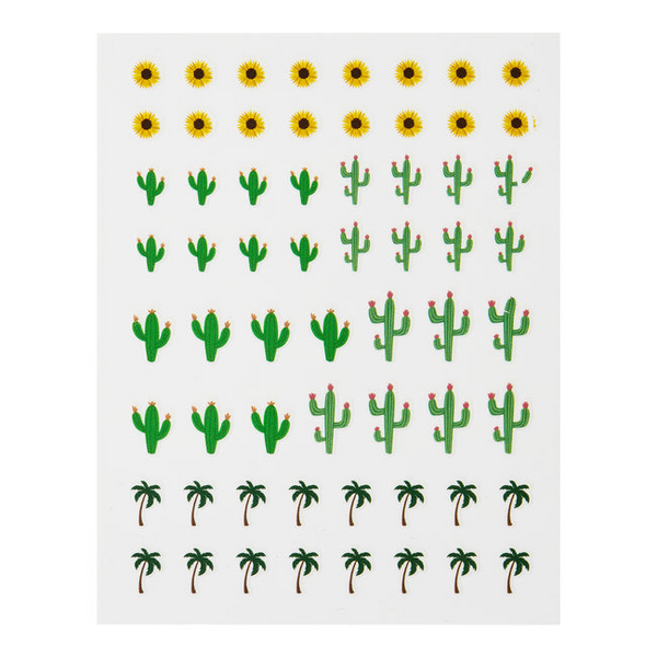 ella+mila -  Nail Art Decal - Take me to the Desert - Cactus + Palm Tree + Sunflower