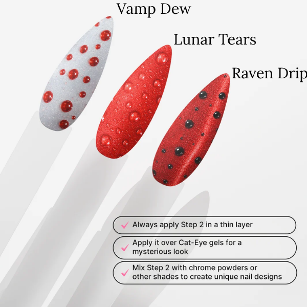 Madam Glam - Gel Polish - 3D Water Drop Red Set - 2pc
