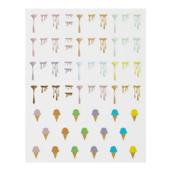 ella+mila -  Nail Art Decal - You Make Me Melt - Ice Cream and Splatter Slime
