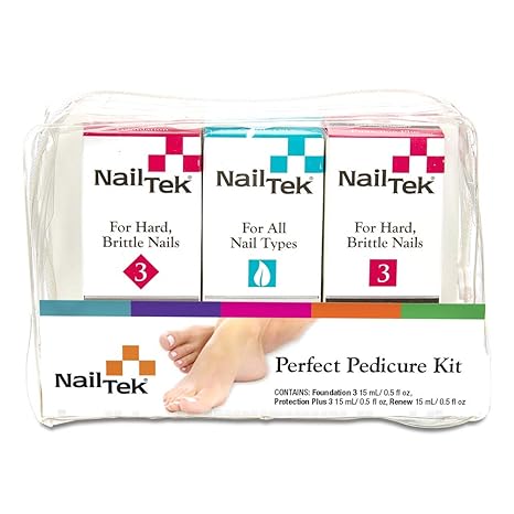 Nail Tek - Perfect Pedicure Kit - Foundation 3, Protection Plus 3, Renew - 3pc