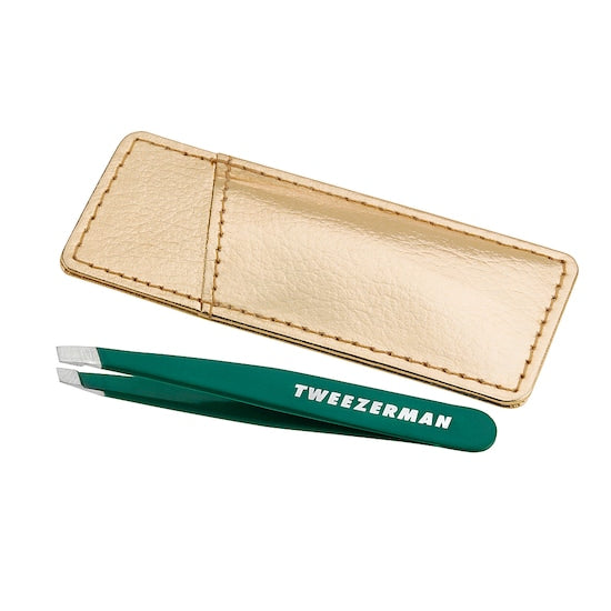Tweezerman - Emerald Shimmer Slant Tweezer and Case - #4297R