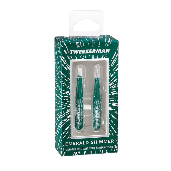 Tweezerman - Emerald Shimmer Micro Mini Brow Set - #4225R