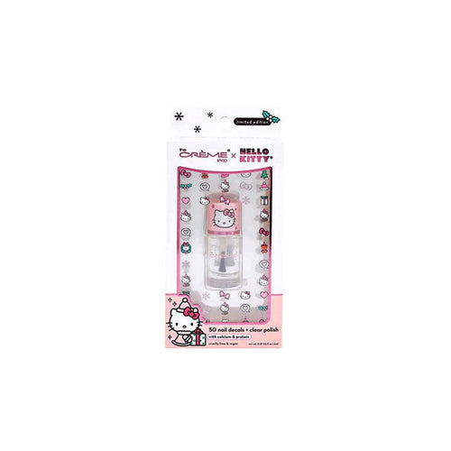 The Creme Shop x Hello Kitty - Holiday Manicure Set Nail Decals & Clear Polish (50 Decals - Pink Holiday) 