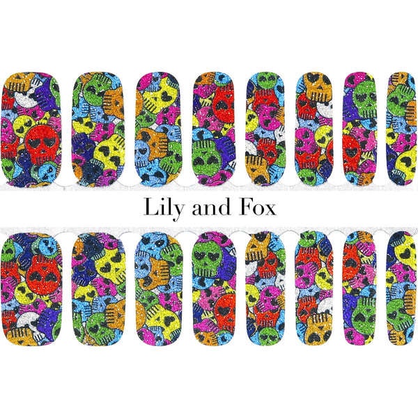 Lily And Fox - Nail Wrap - Glitter Skull