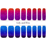 Lily And Fox - Nail Wrap - Swimming At Sunset (Glitter)