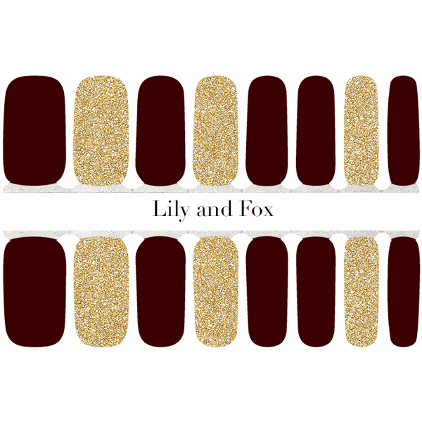 Lily And Fox Nail Wrap Black Gold Sleek Nail