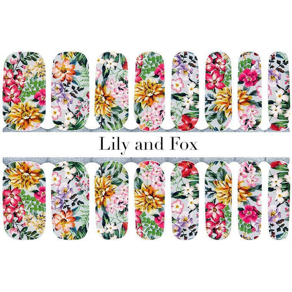 Lily and Fox - Nail Wrap - Lipstick Daisies