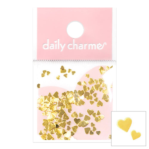 Daily Charme - Flat Heart Studs Mix - Gold