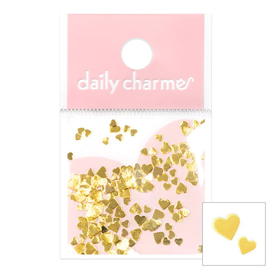 Daily Charme - Flat Heart Studs Mix - Gold