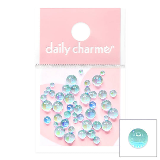 Daily Charme - Dreamy Bubbles Iridescent Flatback Beads - Blue