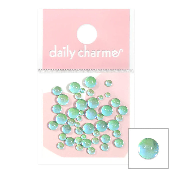 Daily Charme - Dreamy Bubbles Iridescent Flatback Beads - Green