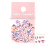 Daily Charme - Iridescent Bubble Hearts Mix - Clear AB & White