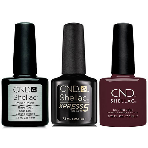 CND - Shellac Xpress5 Combo - Base, Top & Black Cherry (0.25 oz)